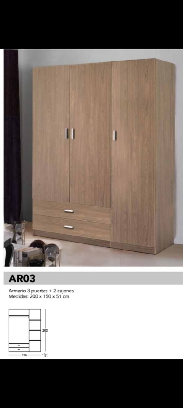 ARMARIO 3 PUERTA MODELO ARO3
