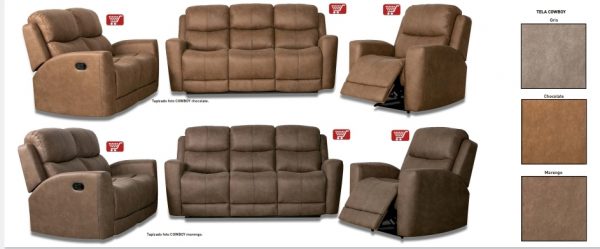 MODELO  AURA       3+2+1   SOFA RELAX CON PALANCA
