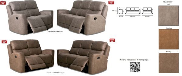 MODELO   AURA     Sofa relax    3×2