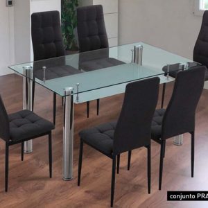 CONJUNTO MESA Y 6 SILLEAS  modelo Zuny