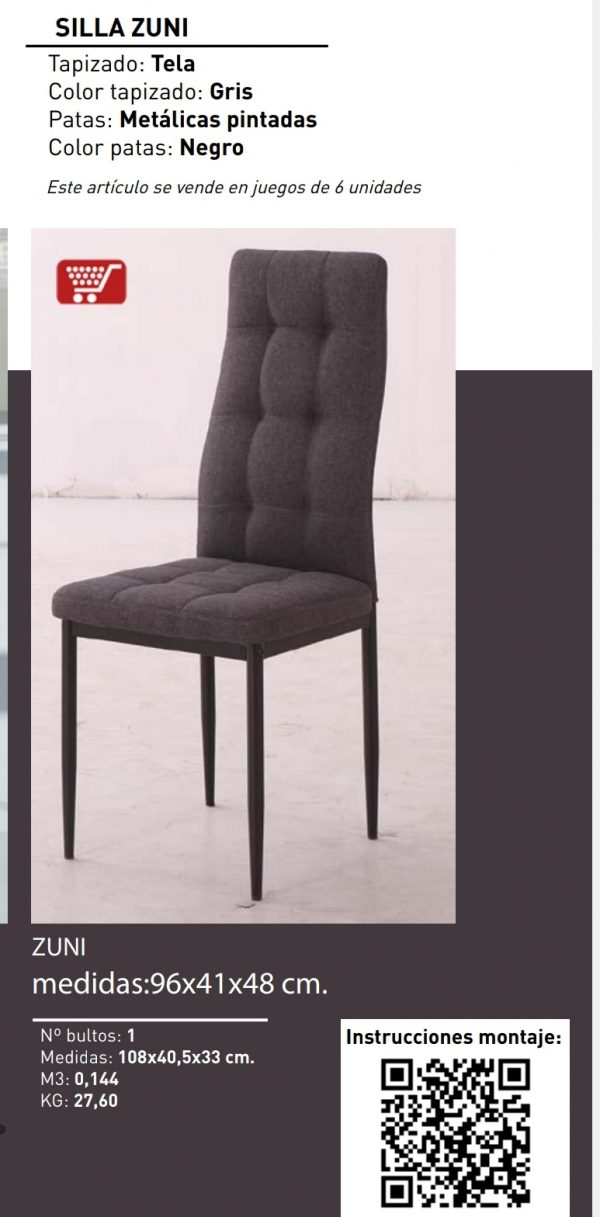 CONJUNTO MESA Y 6 SILLEAS  modelo Zuny - Imagen 3