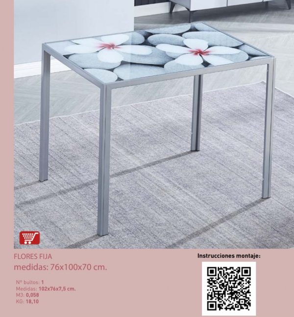 Mesa florar  fija + 6 silla - Imagen 3